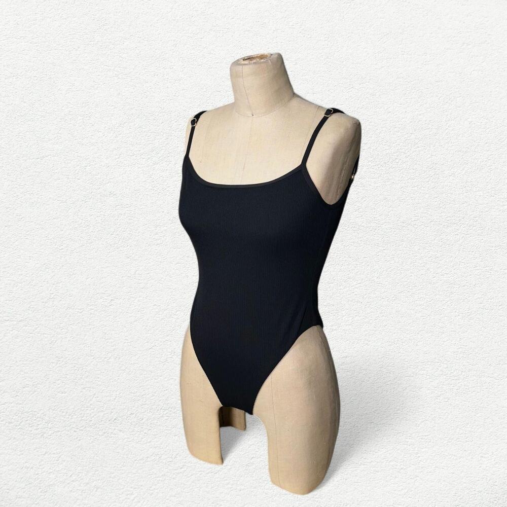 L Space Holly One Piece Classic Ribbed Swimsuit in Black